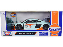 Audi R8 LMS GT3 #28 Light Blue w Orange Stripes Gulf Oil Gulf Die-Cast C... - £30.90 GBP