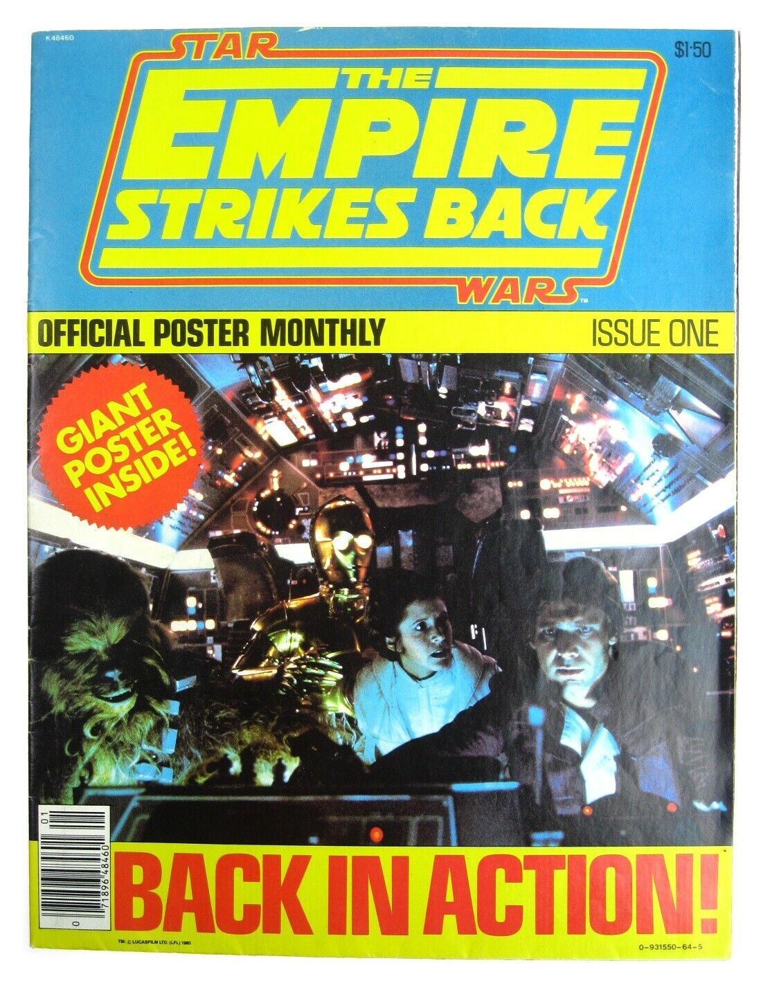 Star Wars Empire Strikes Back Official Poster Monthly Issue #1 Giant Poster EX - $29.99