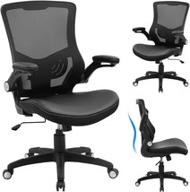 Office Chair Ergonomic Desk Chair - Leather Cushion Adjustable Height Swivel - £167.28 GBP