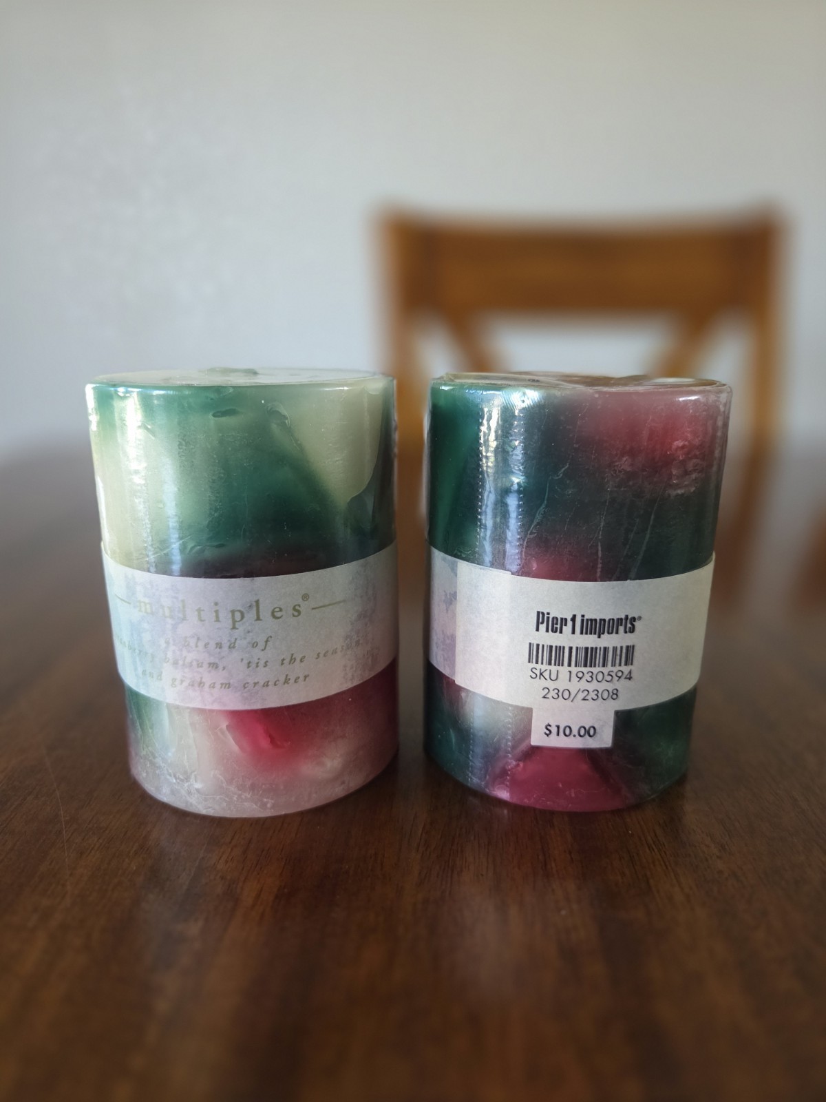 Pier 1 One Pillar Candles Multiples 'tis season Cranberry Balsam Graham Cracker Item image 3