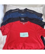 Lot of 4 Size L Rebook, Russell &amp; Other Brand  Dry Fit Short Sleeve Shir... - £31.13 GBP