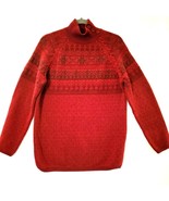 Croft Barrow Womens Sweater Size M 3 Button Mock Neck Fair Isle Design C... - £13.65 GBP