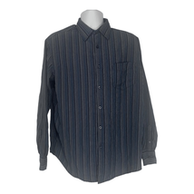 George Men&#39;s Striped Long Sleeved Blue Dress Shirt Size Medium - £11.21 GBP