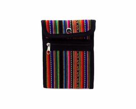 Mini Multicolored Tribal Print Striped Pattern Slim Crossbody Smartphone Bag - W - $16.82