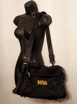 NRA Black Gym Duffle Bag Carry On Travel Tote Shoulder Strap Rifle Gun - £11.77 GBP