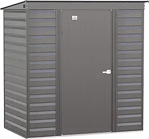 Arrow Select 6&#39; X 4&#39; Outdoor Lockable Steel Storage Shed Building, Charcoal - $741.99