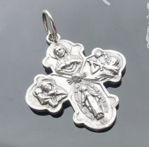 THEDA VINTAGE 925 STERLING SILVER 4 WAY ST MARY CHRISTOPHER JESUS CATHOL... - $703.88 MXN
