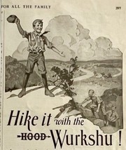 1923 Hood Wurkshu Hiking Canvas Boots Advertisement Footwear Ephemera 14... - $371.04 MXN