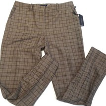 Tommy Hilfiger Plaid Dress Trouser Pants Brown  Womens Size 2 - £31.52 GBP