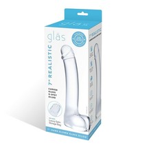 7&quot; Realistic Curved Glass G-Spot Dildo - $27.65