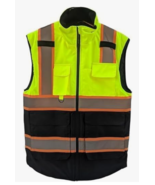 Cold Weather Safety Vest High Visibility Reflective Yellow and Black Siz... - $54.31 CAD