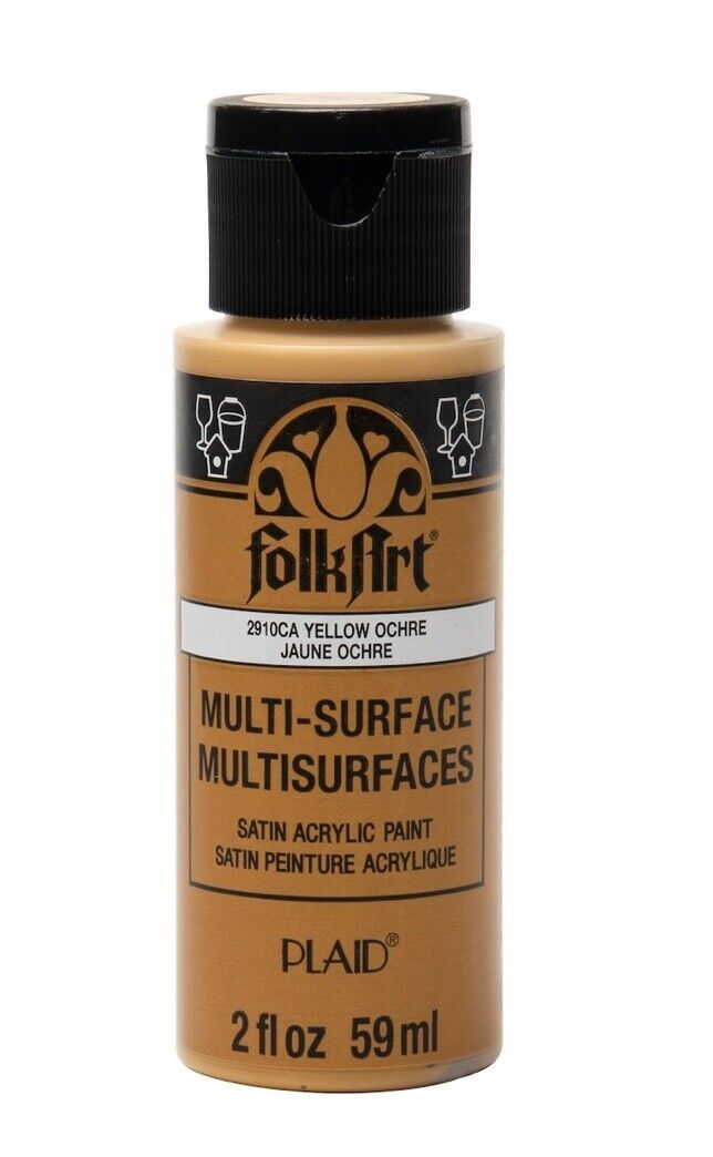 FolkArt Multi-Surface Satin Acrylic Paint, 2910CA Yellow Ochre, 2 Fl. Oz. - $3.79