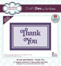 Creative Expressions Craft Dies By Sue Wilson-Block Sentiments- Thank You - £33.14 GBP