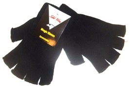 Solid Wing &#39;Magic Gloves&#39; Black Stretchable Fingerless Sweater Gloves On... - $13.49