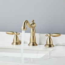 Brushed gold classic widespread lavatory sink faucet deck mounted - £107.66 GBP