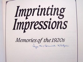 Imprinting impressions : memories of the 1920s by Joyce McCormick Kletzien Signe - £5.50 GBP