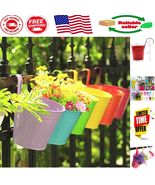 Versatile 10-Piece Hanging Flower Pots with Detachable Hooks - 4 Inch - $701.41 MXN