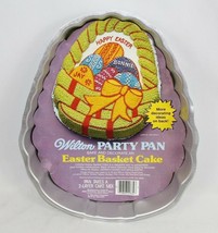 Vintage 1980 Wilton Cake EASTER BASKET Party Pan Baking Tin Eggs Basket Bow - £6.59 GBP