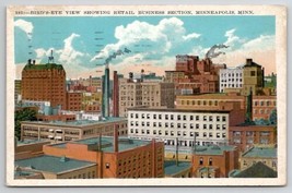 Minneapolis MN Birds Eye View Showing Retail Business Section Postcard O26 - $7.95