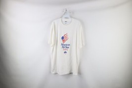 Vintage Y2K Mens XL Spell Out American All Star Elks Short Sleeve T-Shirt White - £15.42 GBP