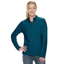 Womens Jacket Fleece Pullover ZeroXposur Teal Blue Summit 1/4 Zip $50 NE... - $23.76