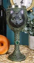 Wicca Mystical Witching Hour Black Cat Wine Goblet 7oz Cats Celtic Chali... - $454.25 MXN