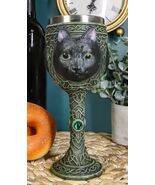 Wicca Mystical Witching Hour Black Cat Wine Goblet 7oz Cats Celtic Chali... - $450.75 MXN