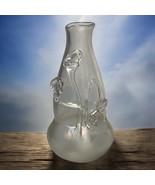 Loren Chapman Organic Art Nouveau Applied Floral Iridescent Glass Vase 6... - $979.20 MXN