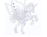 Kurt Adler Pegasus Ornament Glittery White Translucent Flying Unicorn - $7.78