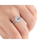 Lab grown diamond engagement ring, Oval diamond ring, white gold engagem... - $4,140.00 CAD+