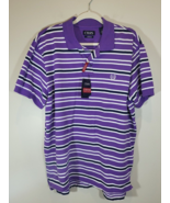 NWT CHAPS Men&#39;s STRETCH YOUR LIMITS Striped  Polo Shirt TIE PURPLE;  LARGE - €19,00 EUR
