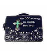 Bible Cover Cut Out Embroidered Scripture Verse Rhinestone Agate Cross B... - £24.91 GBP