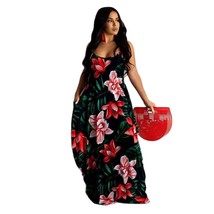 Flower Print Spaghetti Strap Maxi Dress - £29.85 GBP