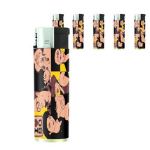 80&#39;s Theme D6 Lighters Set of 5 Electronic Refillable Butane Pop Stars - £12.59 GBP