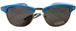 Classic Sunglasses Blue and Silver Frame Fashion Gray Lens - £7.15 GBP