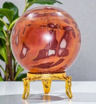 Red NOREENA JASPER Crystal Sphere Healing Metaphysical Stone Decor Gift ... - $83.15