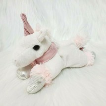 Unipak Unicorn Pink White Silver 8&quot; Plush Stuffed Animal Toy Lovey B65 - $11.99