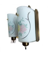 Pair Antique Slip Shade Art Deco Mid Century Wall Sconces By Globe Rewired - $275.83