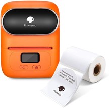 Phomemo-M110 Thermal Label Maker With One 50×50Mm Label, Wireless, Orange - £70.28 GBP