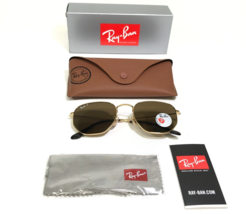 Ray-Ban Sunglasses RB3548-N 001/57 Gold Hexagonal Frames with Brown Lenses - £119.98 GBP