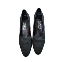 FERRAGAMO Made in Italy  Size 8.5 B Women high heels Black Leather Pump - £57.50 GBP