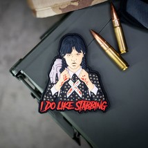 Wednesday Addams I Do Like Stabbing PVC Morale Patch - Hook Backed with ... - £12.63 GBP