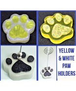 White &amp; Yellow Dog Paw Photo Holder, Memo or Recipe Stand, Reminder clip - £6.85 GBP