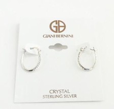 Giani Bernini Sterling Silver oval  Hoop Earrings w/ crystals NWT free ship - £19.71 GBP