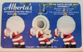 VTG 1987 Alberta&#39;s Student Ceramic Casting Mold A-499 Santa Mouse with Snowball - £23.52 GBP