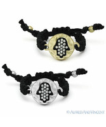 Hamsa Hand of Fatima Evil Eye Luck Charm CZ Crystal Bead Judaica Kabbala... - $26.05 CAD