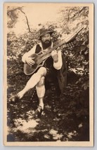 Music Gentleman With Combolin Guitar Like Instrument Real Photo Postcard... - £15.64 GBP