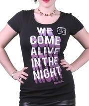 Bench UK Womens Black Nocturnal Glow in the Dark Come Alive at Night T-Shirt NWT - £14.56 GBP