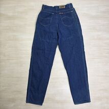 Vintage Lee Jeans Blue Pinstripe High Rise Straight Leg Denim Size 12 25... - $49.49