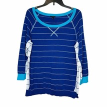 Talbots Women&#39;s Sweater Striped Long Sleeves Scoop Neck Pullover Blue/Wh... - $20.36